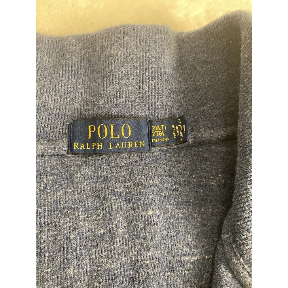 Polo Ralph Lauren 1/4 Zip Long‎ Sleeve Pullover Size 2XL Tall Long Blue Casual